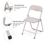 Lot de 4 chaises pliantes portables en métal GustoWave avec coussin pour l'extérieur et l'intérieur, pieds antidérapants, chaises empilables en métal