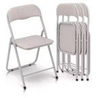 GustoWave Portable Metal Folding Chairs 4 Pack with Cushion for Outdoor & Indoor with Non-Slip Feet Pads, Metal Stackable Chairs