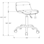 Chaise de bureau moderne Okak réglable en hauteur, chaise de bureau avec base et roulettes métalliques, chaise d'ordinateur pivotante à 360° pour l'étude et le bureau