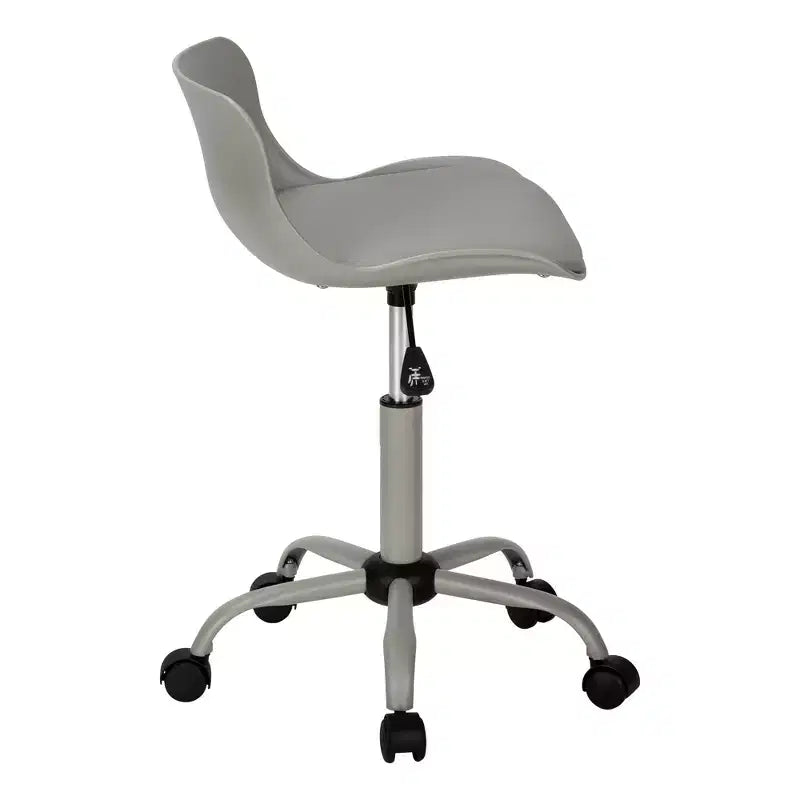 Chaise de bureau moderne Okak réglable en hauteur, chaise de bureau avec base et roulettes métalliques, chaise d'ordinateur pivotante à 360° pour l'étude et le bureau