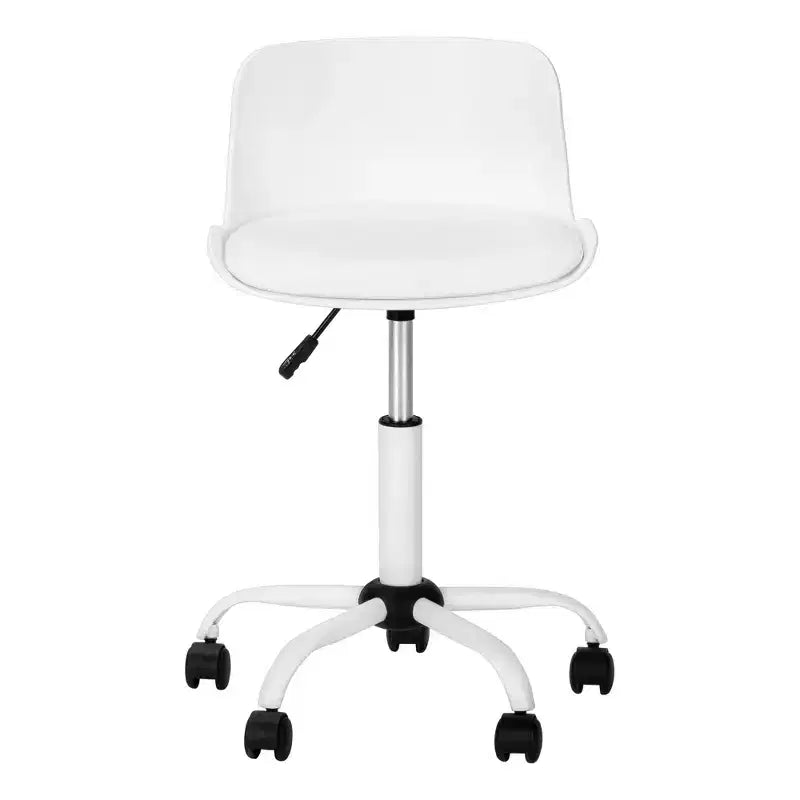 Chaise de bureau moderne Okak réglable en hauteur, chaise de bureau avec base et roulettes métalliques, chaise d'ordinateur pivotante à 360° pour l'étude et le bureau