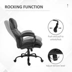 Fauteuil Okak extra large et confortable avec hauteur réglable, chaise de bureau ergonomique avec accoudoirs rembourrés, chaise croisée pour la maison, le bureau