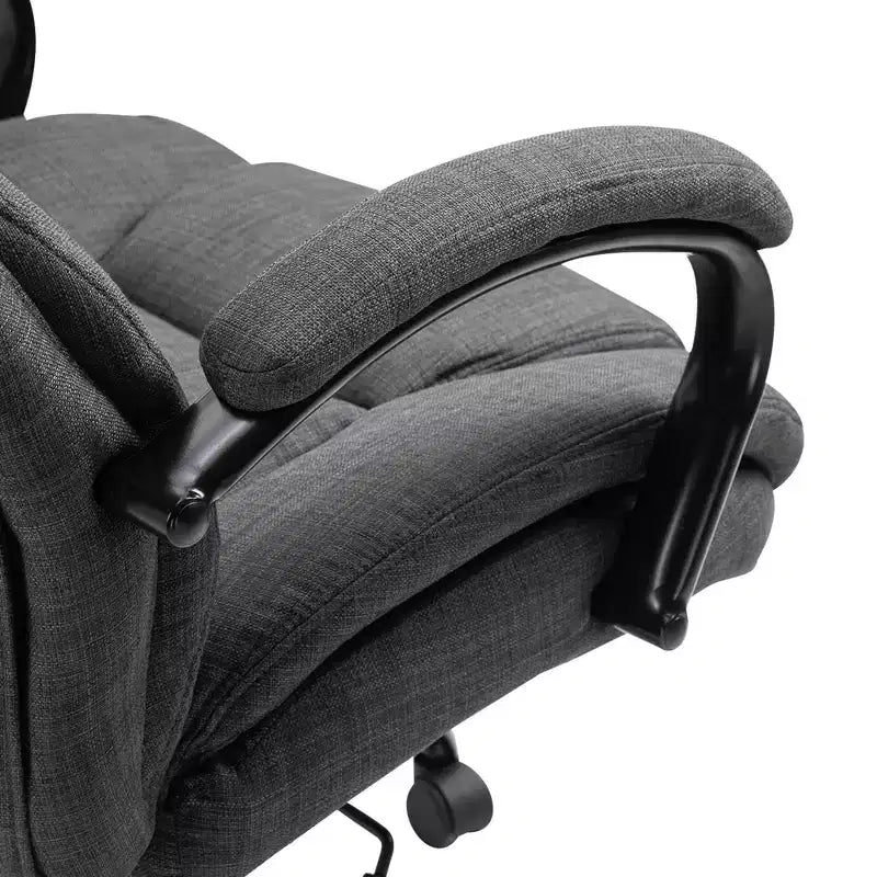 Fauteuil Okak extra large et confortable avec hauteur réglable, chaise de bureau ergonomique avec accoudoirs rembourrés, chaise croisée pour la maison, le bureau