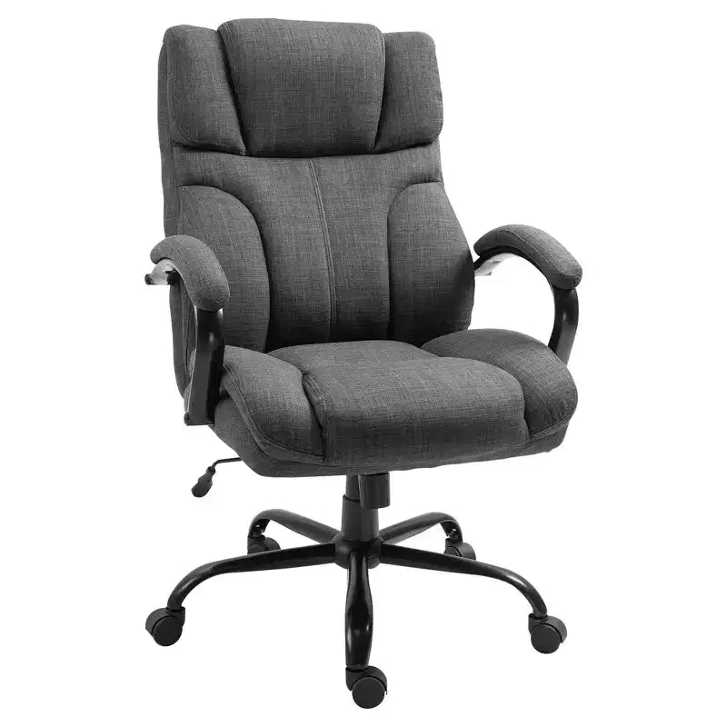 Fauteuil Okak extra large et confortable avec hauteur réglable, chaise de bureau ergonomique avec accoudoirs rembourrés, chaise croisée pour la maison, le bureau