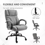 Fauteuil Okak extra large et confortable avec hauteur réglable, chaise de bureau ergonomique avec accoudoirs rembourrés, chaise croisée pour la maison, le bureau