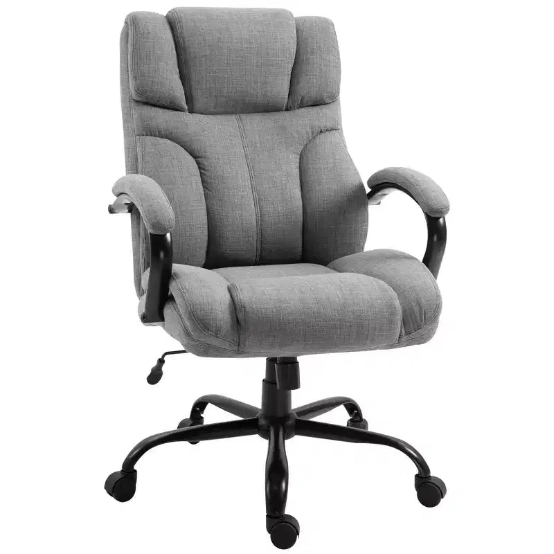 Fauteuil Okak extra large et confortable avec hauteur réglable, chaise de bureau ergonomique avec accoudoirs rembourrés, chaise croisée pour la maison, le bureau