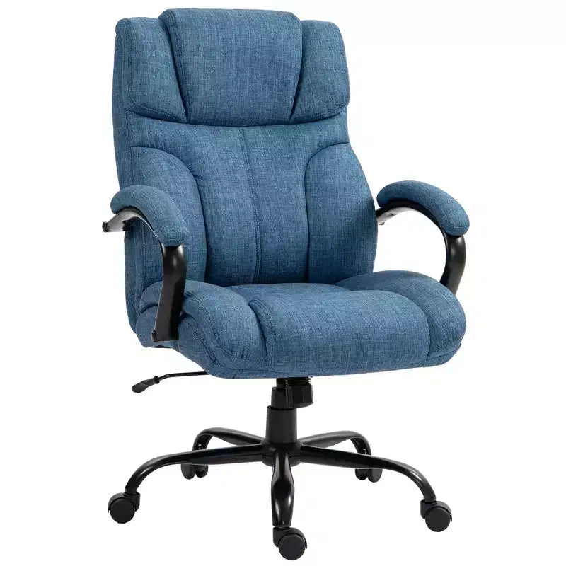 Fauteuil Okak extra large et confortable avec hauteur réglable, chaise de bureau ergonomique avec accoudoirs rembourrés, chaise croisée pour la maison, le bureau