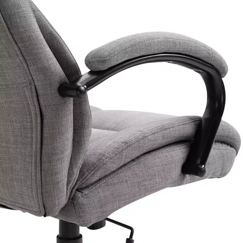 Fauteuil Okak extra large et confortable avec hauteur réglable, chaise de bureau ergonomique avec accoudoirs rembourrés, chaise croisée pour la maison, le bureau