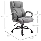 Fauteuil Okak extra large et confortable avec hauteur réglable, chaise de bureau ergonomique avec accoudoirs rembourrés, chaise croisée pour la maison, le bureau