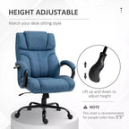 Fauteuil Okak extra large et confortable avec hauteur réglable, chaise de bureau ergonomique avec accoudoirs rembourrés, chaise croisée pour la maison, le bureau