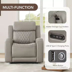 Fauteuil inclinable motorisé deux moteurs en cuir Spruce & Spring avec fonction de mise à plat et appuie-tête motorisé