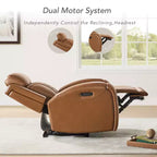 Fauteuil inclinable motorisé deux moteurs en cuir Spruce & Spring avec fonction de mise à plat et appuie-tête motorisé