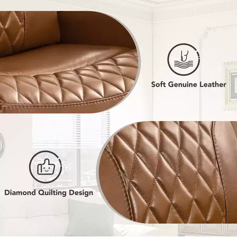 Fauteuil inclinable motorisé deux moteurs en cuir Spruce & Spring avec fonction de mise à plat et appuie-tête motorisé