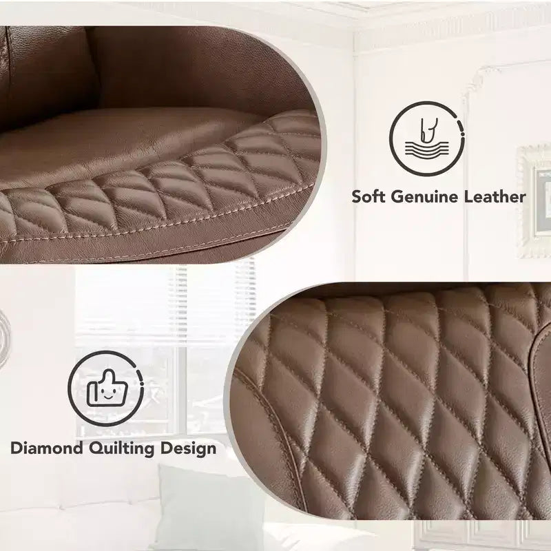 Fauteuil inclinable motorisé deux moteurs en cuir Spruce & Spring avec fonction de mise à plat et appuie-tête motorisé