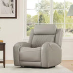 Fauteuil inclinable motorisé deux moteurs en cuir Spruce & Spring avec fonction de mise à plat et appuie-tête motorisé