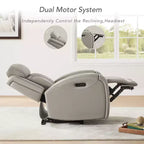 Fauteuil inclinable motorisé deux moteurs en cuir Spruce & Spring avec fonction de mise à plat et appuie-tête motorisé
