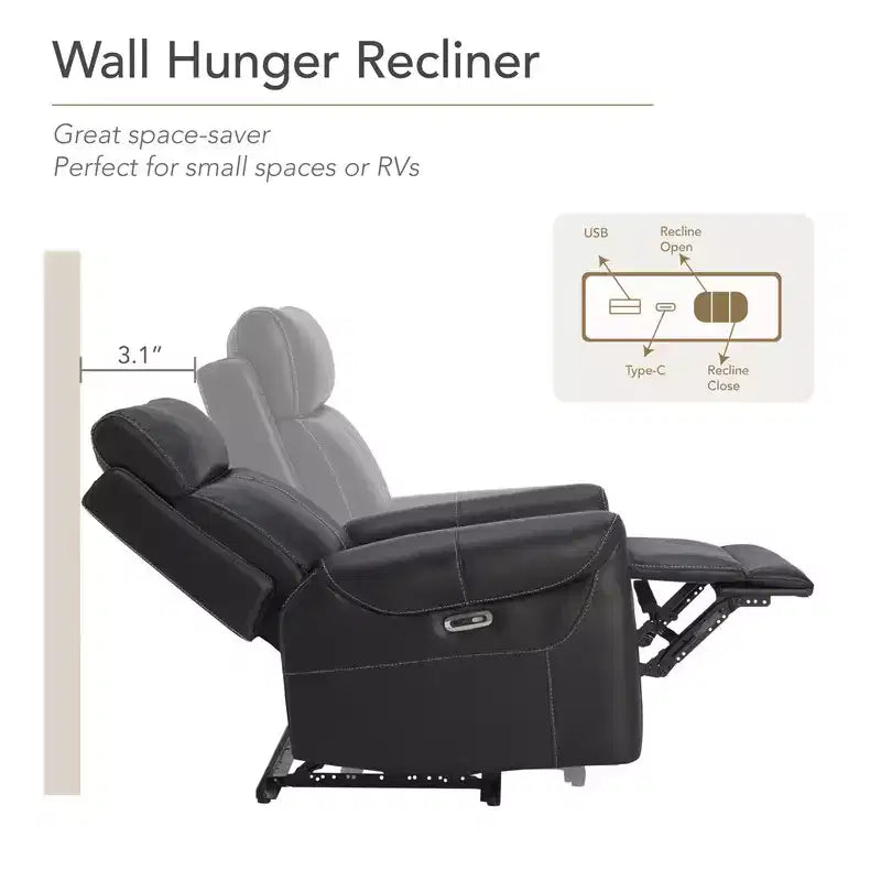 Fauteuil inclinable électrique mural Spruce & Spring avec ports USB