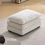 Karl Home 35.4'' Double Cushion Blue Chenille Ottoman