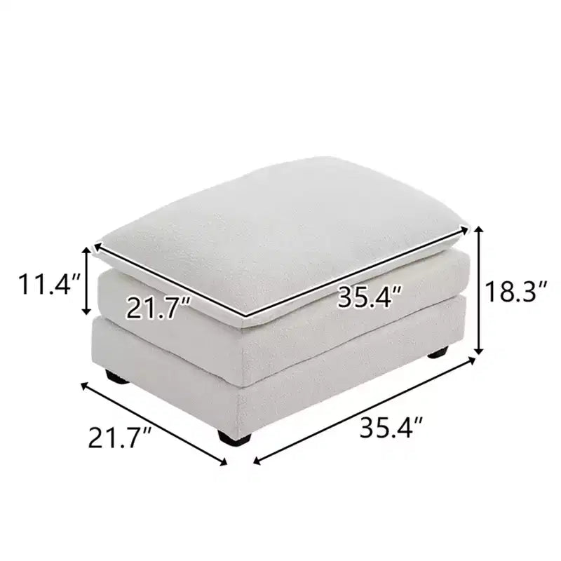 Pouf Karl Home 89,9 cm double coussin en chenille bleue