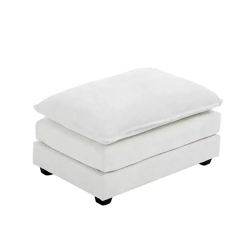Pouf Karl Home 89,9 cm double coussin en chenille bleue