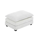 Pouf Karl Home 89,9 cm double coussin en chenille bleue