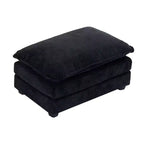 Pouf Karl Home 89,9 cm double coussin en chenille bleue