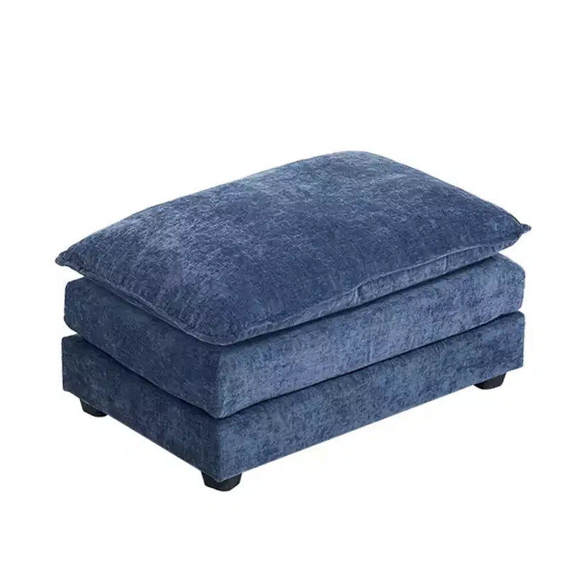 Pouf Karl Home 89,9 cm double coussin en chenille bleue