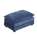 Pouf Karl Home 89,9 cm double coussin en chenille bleue