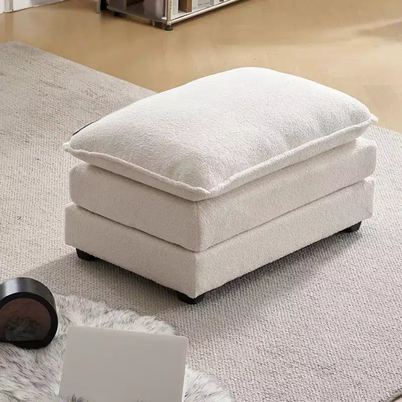 Pouf Karl Home 89,9 cm double coussin en chenille bleue