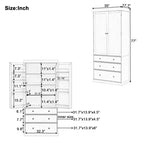 Meuble de rangement Okak 77 pouces, Meuble de cuisine sur pied avec 3 étagères réglables, 8 étagères de porte, 3 tiroirs, Meuble de rangement pour la cuisine