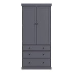 Meuble de rangement Okak 77 pouces, Meuble de cuisine sur pied avec 3 étagères réglables, 8 étagères de porte, 3 tiroirs, Meuble de rangement pour la cuisine