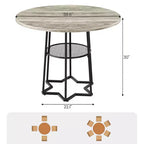 Table à manger ronde COZONY pour 4 personnes, table de cuisine de ferme de 38,6 po avec plateau en bois et base en métal, étagère de rangement, table de salle à manger rustique (table uniquement)