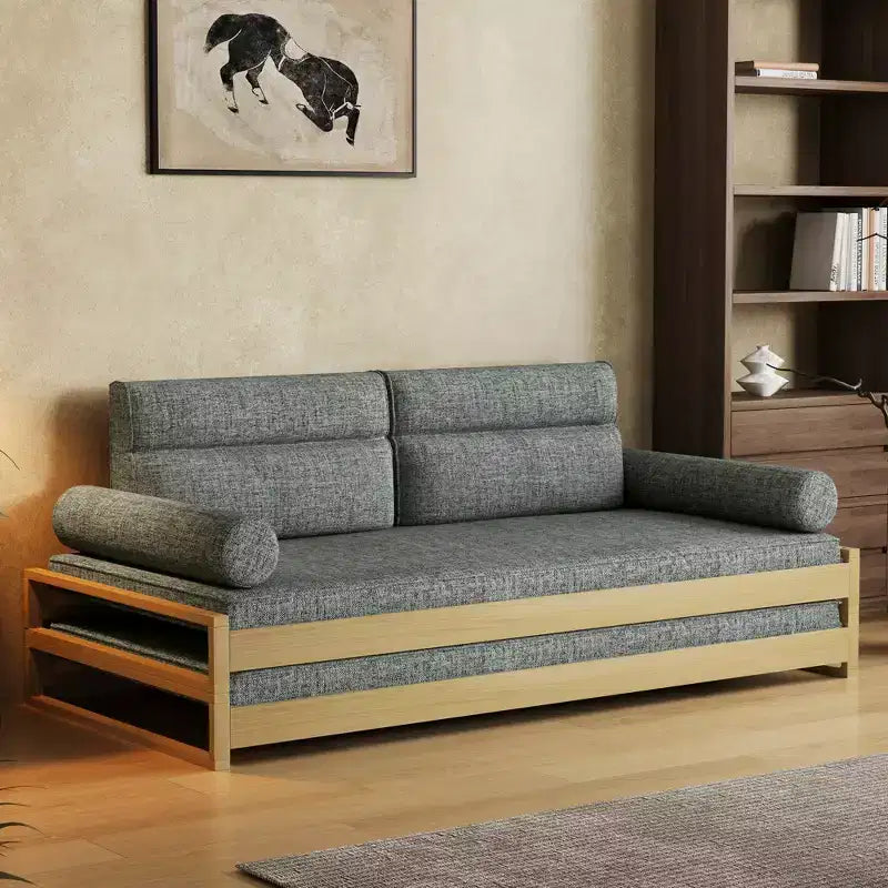 Canapé-lit convertible moderne Gaoyangjiaju 82,67 pouces avec cadre en bois massif et housses amovibles
