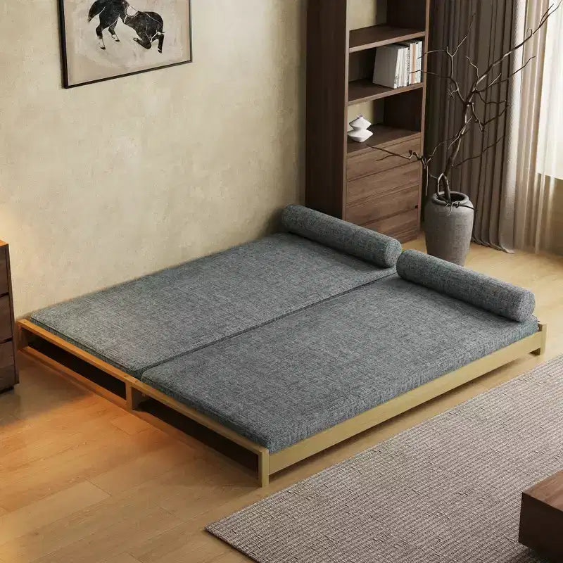 Canapé-lit convertible moderne Gaoyangjiaju 82,67 pouces avec cadre en bois massif et housses amovibles