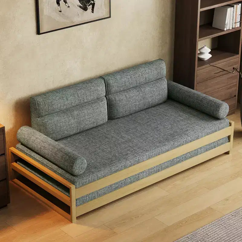 Canapé-lit convertible moderne Gaoyangjiaju 82,67 pouces avec cadre en bois massif et housses amovibles
