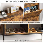 Meuble de rangement pour chaussures Coolmee pour entrée, organisateur de chaussures avec 2 tiroirs basculants, meuble de rangement étroit autoportant pour entrée