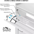 Meuble de rangement pour chaussures Coolmee pour entrée, organisateur de chaussures avec 2 tiroirs basculants, meuble de rangement étroit autoportant pour entrée