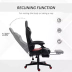 Chaise de gaming Okak High-Back avec appuie-tête, chaise d'ordinateur avec soutien lombaire et repose-pieds, chaise de bureau pour l'étude, salle de lecture