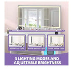 Coiffeuse moderne avec grand miroir 1 placard Coiffeuse pliable 2 tiroirs étagères, Ensemble coiffeuse pour chambre à coucher