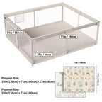 Fodoss Parc Bébé avec Tapis 150 x 180 cm, Parc Bébé et Tout-Petits, Centre d'Activités Intérieur et Extérieur, Barrière de Sécurité Bébé