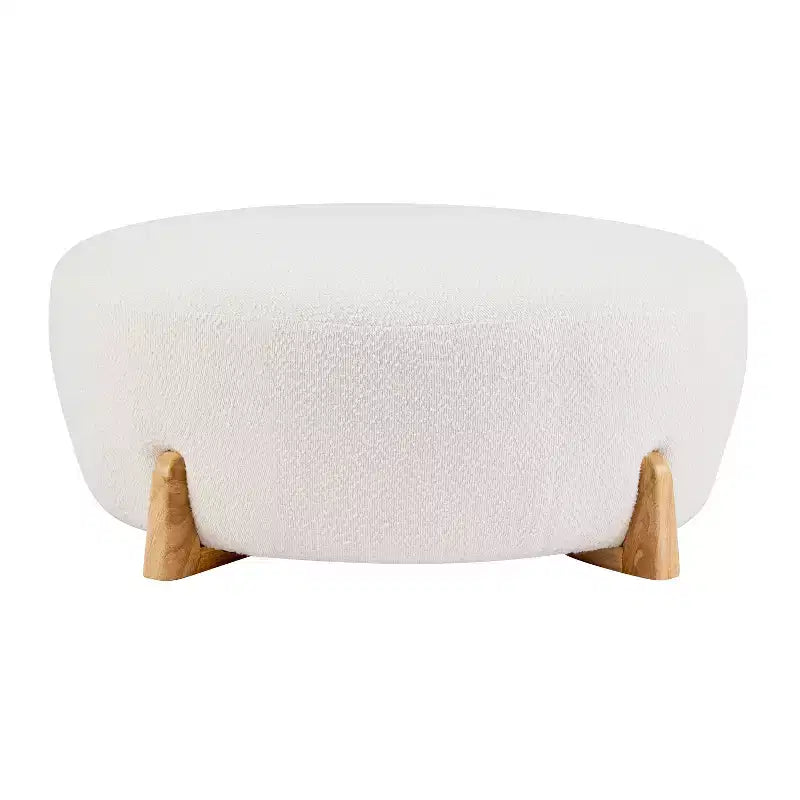 Pouf rond moderne en bouclé Poppy Christopher Knight Home
