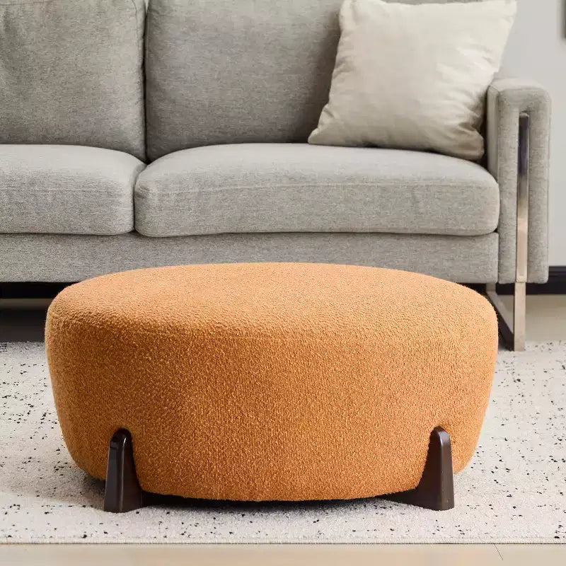 Pouf rond moderne en bouclé Poppy Christopher Knight Home