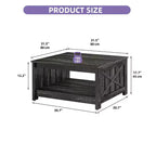 Table basse avec rangement Table basse de ferme Table basse en bois carrée de salon avec compartiment de rangement semi-ouvert