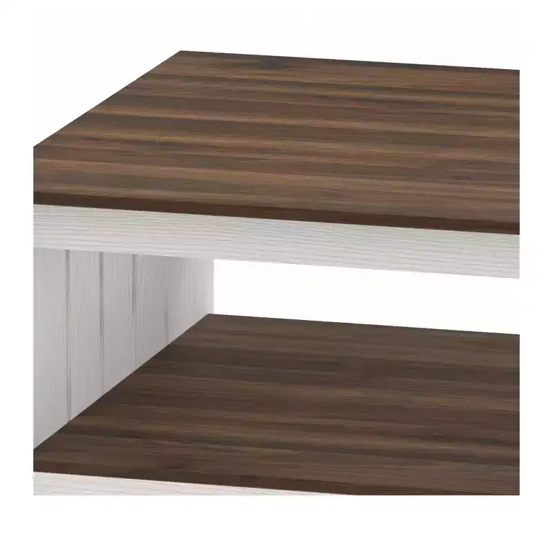 Table basse avec rangement Table basse de ferme Table basse en bois carrée de salon avec compartiment de rangement semi-ouvert