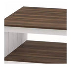Table basse avec rangement Table basse de ferme Table basse en bois carrée de salon avec compartiment de rangement semi-ouvert