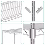 Étagère de rangement utilitaire à 4 niveaux, étagère métallique robuste de 360 kg avec roues, étagères réglables, rayonnages de rangement roulants pour garage, entrepôt