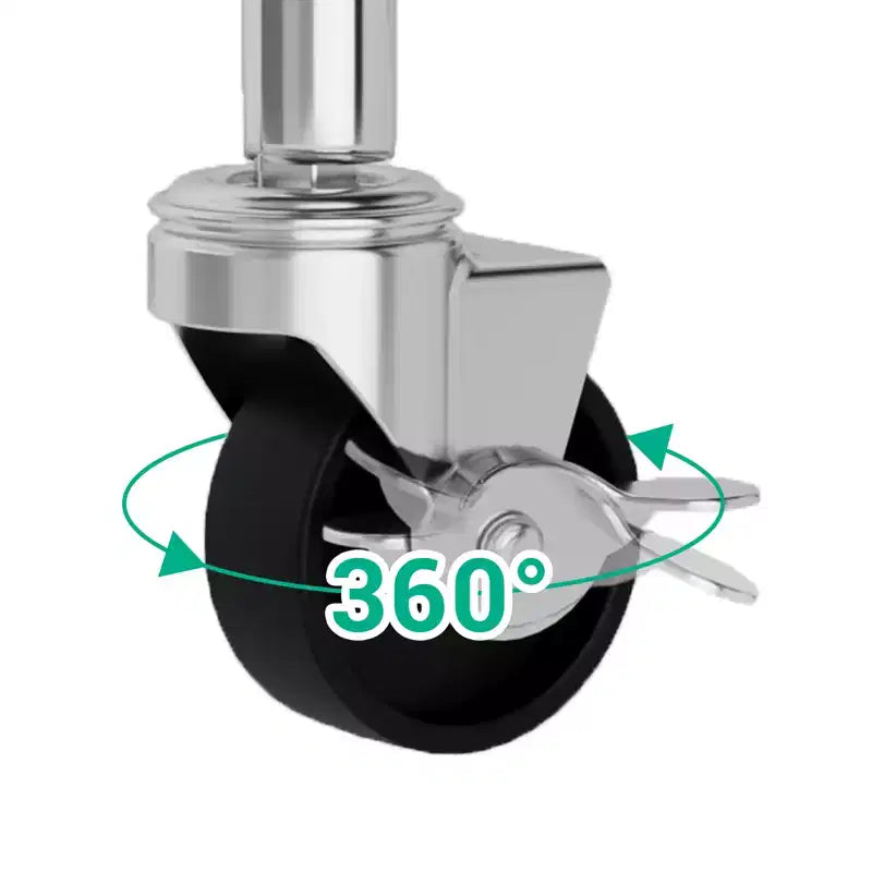 Étagère de rangement utilitaire à 4 niveaux, étagère métallique robuste de 360 kg avec roues, étagères réglables, rayonnages de rangement roulants pour garage, entrepôt