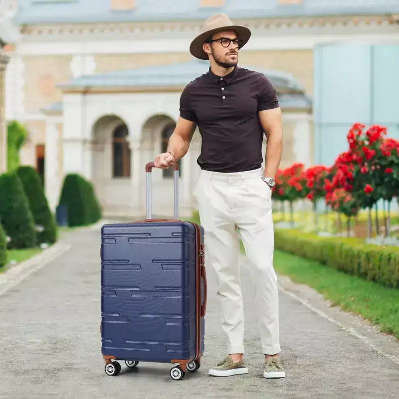 Bagage cabine rigide 24 pouces avec roues pivotantes, valise légère extensible avec cadenas TSA, bagage cabine rigide durable