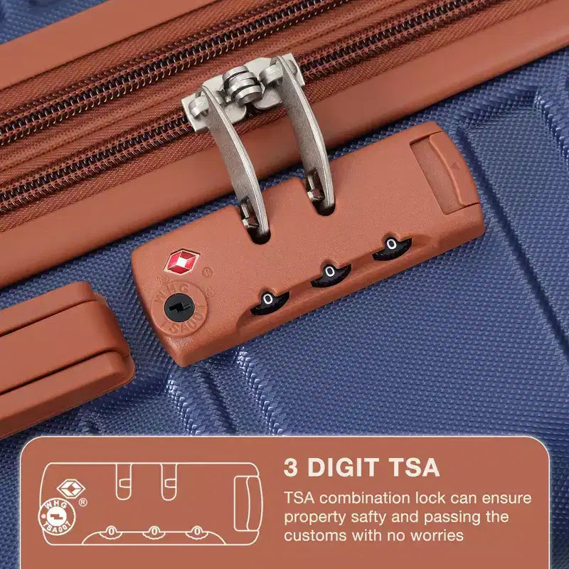 Bagage cabine rigide 24 pouces avec roues pivotantes, valise légère extensible avec cadenas TSA, bagage cabine rigide durable
