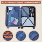 Bagage cabine rigide 24 pouces avec roues pivotantes, valise légère extensible avec cadenas TSA, bagage cabine rigide durable